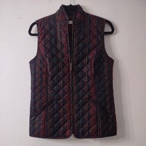 Orvis Plaid Quilted Vest, Size XS